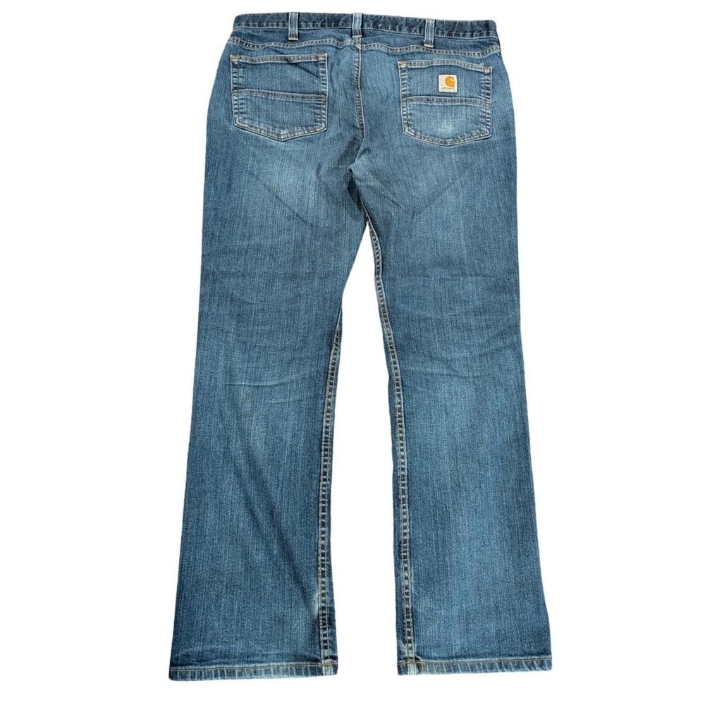 CARHARTT 491 Straight Fit Blue Denim Jeans Men's 38x30 Medium Wash Stretch Work